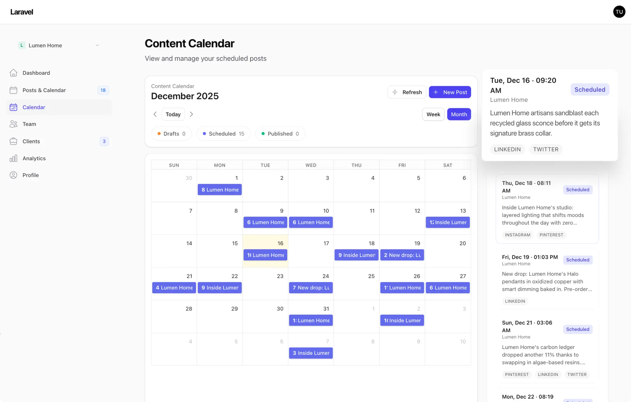 Unified Social Calendar